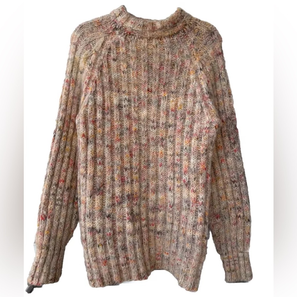 VTG By Damon Mohair Blend Turtleneck Multicolor Long Sweater Preppy Vintage Sz L